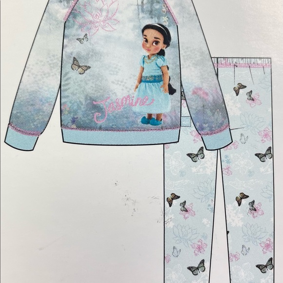 New Disney Jasmine Pj Pajama 2-pc Set size 4 - Picture 4 of 8